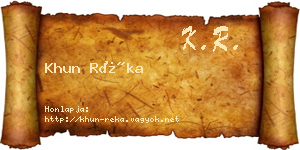 Khun Réka névjegykártya